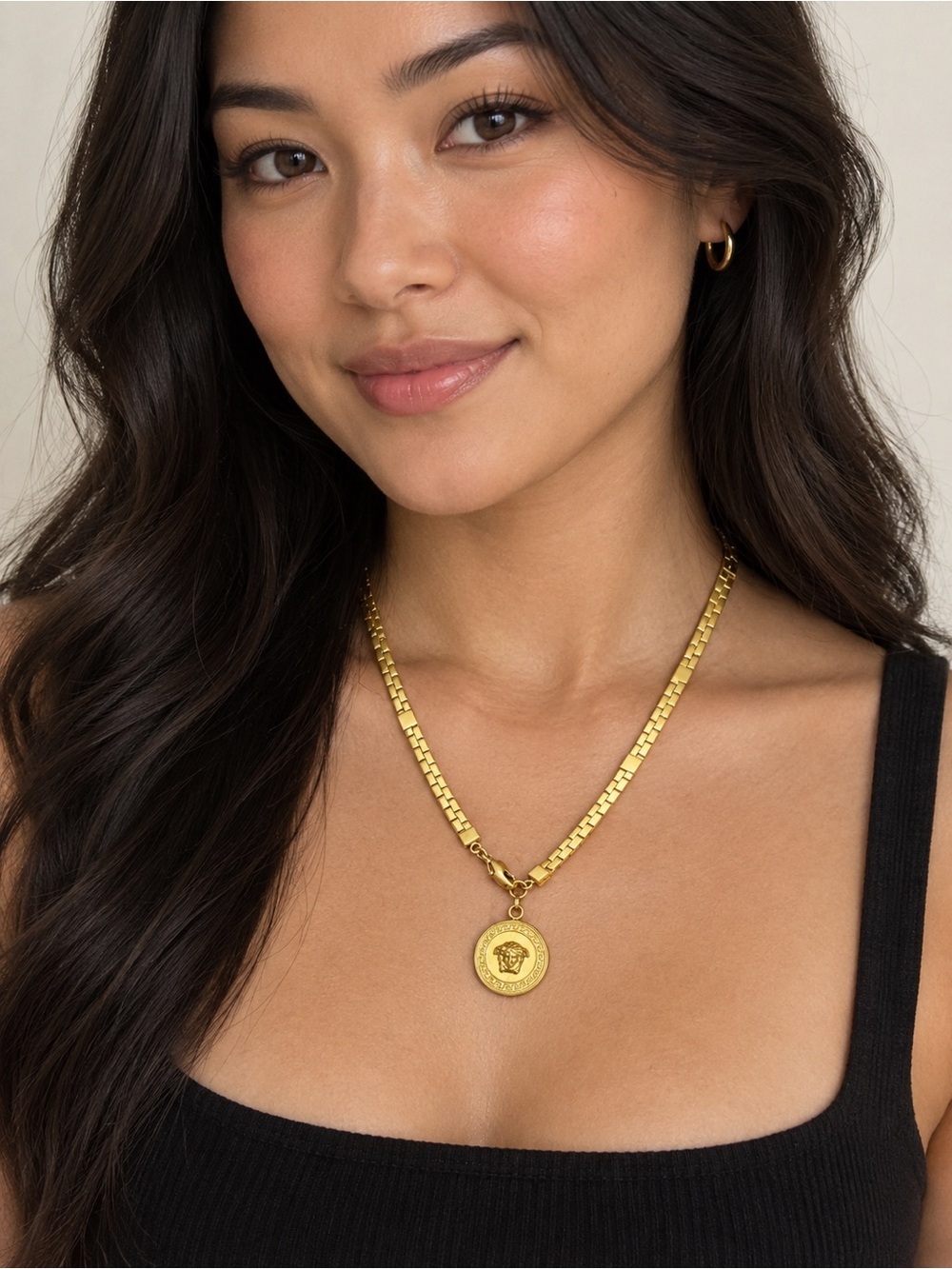 Versace Medusa Button Choker Necklace / Bracelet Upcycled